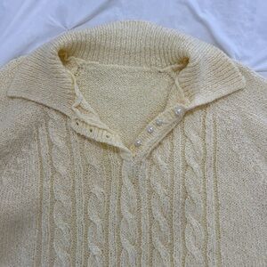 Yellow Cable Knit Sweater